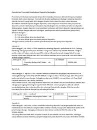Contoh kasus lain dalam penyusunan metode penyusunan rekonsiliasi bank: Pencatatan Transaksi Pembukaan Deposito Berjangka