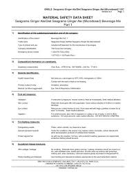 Carbonated water, citric acid, ginger extract with other natural flavors, aspartame, sodium citrate, potassium sorbate (to protect taste), acesulfame potassium, . Material Safety Data Sheet Seagrams Ginger Ale Diet