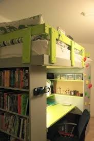 Loft Bed Diy Bookcase Desk Space Rock Climbing Holds For Getting Up And Down Like The Rock Climbing Wall Thingy Could Also D Loft Bed Diy Bed Bookcase Diy