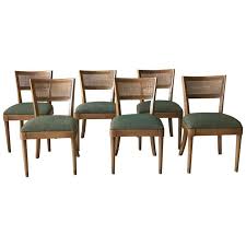 1960s Drexel Walnut Dining Chairs With Cane Backing And Green Fabric Set Of Six Walnut Dining Chairs Cane Dining Chairs Dining Chairs
