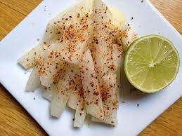 Jicama Con Tajin Healthy Snacks Jicama Mexican Food Recipes