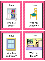 Esl My House I Have Who Has Game English Lessons For Kids Esl Teaching English