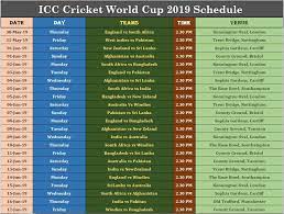 Icc has announced the full schedule and fixture list of cricket world cup 2019 which will be taking place in england from 30th may to 14th july 2019. Icc Cricket World Cup 2019 Schedule Pdf Time Table Fixtures Date Timing Ipl 2021