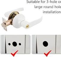 Door Latch with 3 Keys, Stainless Steel Door Lock Knob Long ...
