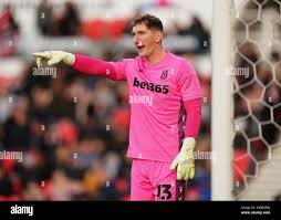 Stoke City goalkeeper Jack Bonham during the Emirates FA Cup fourth round  match at the bet365 Stadium, Stoke-on-Trent. Picture date: Sunday January  29, 2023 Stock Photo