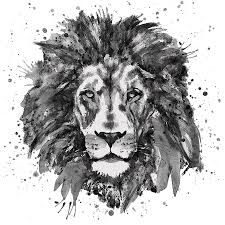 Worldwide shipping available at society6.com. Black And White Lion Head Painting By Marian Voicu