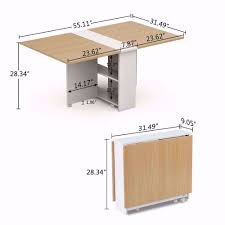 Tribesigns Folding Dining Table 6 Wheels Movable Dinner Table Extendable Table With Cabinets Home Kitchen Furniture Decor Lunch Computer Desk Storage Rack 5 Drop Leaf Dining Table Folding Dining Table Modern Folding Tables