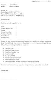 Contoh surat lamaran kerja yang baik dan benar. Contoh Surat Lamaran Kerja Untuk Kantor Camat Gawe Cv