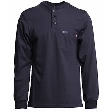 lapco fr henley tee navy