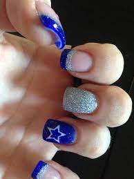 Dallas Cowboys Nails With Imbedded Star Dallas Cowboys Nail Designs Dallas Cowboys Nails Cowboy Nails