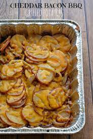 Cheddar Bacon Bbq Grilled Potatoes Recipe Recipe Grilled Potato Recipes Grilled Potatoes Bbq Bacon