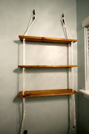 Diy Nautical Rope Shelving Tutorial For The 100 Room Challenge Nautical Diy Diy Hanging Shelves Rope Shelves