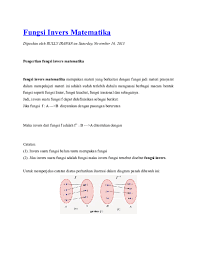 Ubah persamaan ke dalam bentuk. Fungsi Invers Matematika Hemi Mawaddah Academia Edu