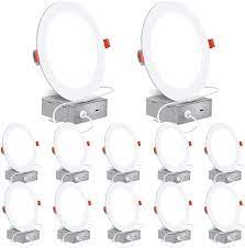 Check spelling or type a new query. 12 Pack Slim Led Recessed Lighting 6 Inch With Junction Box 5000k Daylight Canless Downlight 12w 110w Eqv Dimmable Led Ceiling Lights 850lm Etl Certified Amazon Com