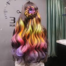 Brown Hair With Rainbow Peekaboo Highlights Long Hair Styles Hair Color Pastel Hair Highlights