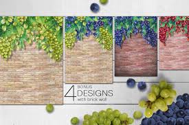 Download the green grapes png photo clipart background image and use it as your wallpaper, poster and banner design. Watercolor Grapes In Illustrations On Yellow Images Creative Store