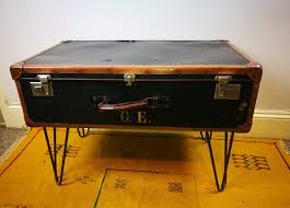 Vintage Leather Suitcase Coffee Table Upcycle By Madeupbysasha On Etsy In 2020 Leather Trunk Coffee Table Coffee Table Trunk Coffee Table Upcycle