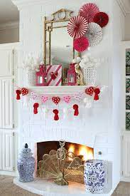 On halloween it gets decorated with pumpkins and other themed items, on christmas it gets a wreath or christmasy decorations and valentine's day it gets decorated with hearts and romantic elements. Valentine S Day Porch And Mantel Decorations Dimples And Tangles