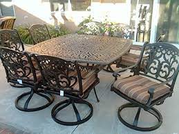 Theworldofpatio Mandalay Cast Aluminum Powder Coated 9pc Outdoor Patio Set With 64 X64 Square Tabl Patio Dining Set Outdoor Patio Set Aluminum Patio Furniture