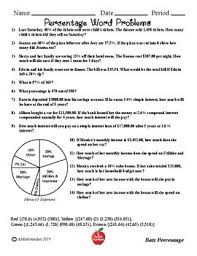 Halloween Coloring Worksheet Percentage Word Problems By A Math Mindset Word Problems Halloween Word Problems Middle School Math Resources