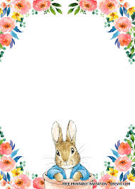 Such as you see below, each template comes with different color bunny and garland shape. Free Printable Twin Rabbit Flower Invitation Templates Download Hundreds Free Printable Birthday Invitation Templates