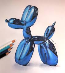 Angi Lp On Instagram First Put Up Of This Yr It Is A Drawing Of A Balloon Canine And W In 2020 Balloon Dog Drawings Mini Canvas Art