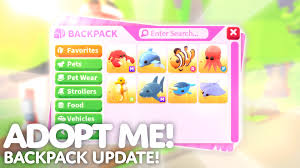 Let's just get right to it: Adopt Me Backpack Update What S New Patch Notes