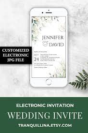 Wedding Evite Electronic Wedding Invitation Eucalyptus Etsy In 2021 Electronic Wedding Invitations Digital Wedding Invitations Electronic Invitations