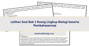 Bab i pendahuluan bismillahirrohmanirrohim , segala puji bagi allah, penguasa tunggal alam semesta, segala nikmat, hidayah dan. Soal Latihan Bab 1 Ruang Lingkup Biologi Beserta Jawabannya Bsb