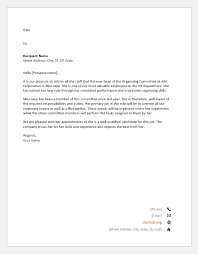 (1) it helps your new hire feel welcomed to the team and company and (2) it ensures that your current employees. Letter To Announce An Employee For A Position Document Hub