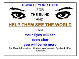 Help The Blind See The World Donate Your Eyes Eyes Writing Student