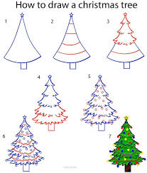 How To Draw A Christmas Tree Christmas Tree Drawing Christmas Drawing Christmas Doodles