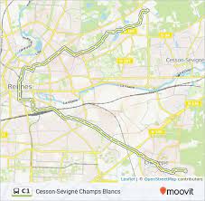 Elles desservent l'ensemble des communes de rennes métropole. C1 Itineraire Horaires Arrets Plan Cesson Sevigne Champs Blancs