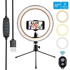10 Ring Light Selfie Light Ring With Tripod Stand Cell Phone Holder And Remote Control 300 In 2020 Selfie Light Cell Phone Holder Selfie Ring Light