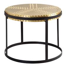 Couchtisch glas schwarz platte schwarzbraun vittsjo rund. Wohnling Couchtisch Metall 58x45x58 Cm Gold Schwarz Industrial Style Rund Design Wohnzimmertisch Mit Nieten