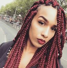 Black And Burgundy Hair Box Braids Box Braids Color Red Burgundy Wine Natural Hair Protective Styles Box Braids Hairstyles Trancas Caixa Colorida Trancas Rastafari Longas