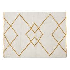 Maison du monde les tapis. Tapis En Coton Recycle Ecru Et Jaune A Franges 140x200 Yreka Maisons Du Monde