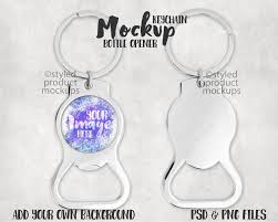 Dye Sublimation Round Bottle Opener Keychain Mockup Add Your Etsy Bottle Opener Keychain Keychain Opener Bottle Opener Design