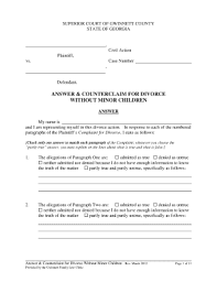 Bill Of Sale Form Nevada Answer To Complaint For Divorce And Counterclaim With Children Form Templates Fillable Printable Samples For Pdf Word Pdffiller