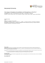 Aberystwyth University The Impact of Academic Accreditation and Recognition 