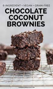 Healthy Vegan Chocolate Coconut Brownies Recipe Coconut Brownies Chocolate Coconut Dairy Free Chocolate Chips