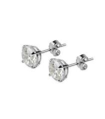 18k white gold plated cubic zirconia round cut white topaz cluster stud earrings. 9ct White Gold Cubic Zirconia Stud Earrings By Katherine Swaine Notonthehighstreet Com