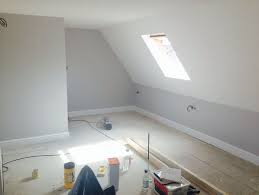 The Bedminster Loft Full Decorating Job Using Dulux Light Space Trade Paint Dulux Light And Space Loft Apartment Blue Bedroom