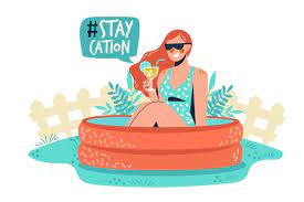 Eid playcation at green mubazzarah Free Vector Staycation In The Backyard