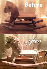 Before And After Of My Childhood Rocking Horse Now Belonging To My Little Rocking Horse Diy Wood Rocking Horse Rocking Horses Painted