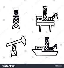 Set Of Vector Black Outline Offshore And Onshore Drilling Icons Isolated For Oil And Gas Industry Drilling Rig Drilling Pla Gas Industry Oil And Gas Offshore