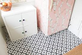 diy peel & stick kitchen floor one