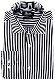 Black Pinstripe Modern Fit Cotton Dress Shirt By Steven Land Dc13c Black Stripe Dress Shirt White Shirt Men Striped Shirt Men