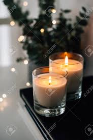 Free for commercial use no attribution required high quality images. Cozy Home Interior Decor Burning Candles Stock Photo Picture And Royalty Free Image Image 96962915