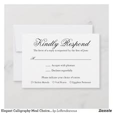 Traditional Calligraphy Formal Meal Choice Wedding Rsvp Card Zazzle Com Rsvp Wedding Cards Wedding Rsvp Rsvp Card